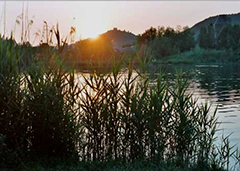 Sonne Berg Baggersee Hirschau