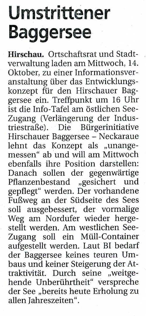 Umstrittener Baggersee Hirschau